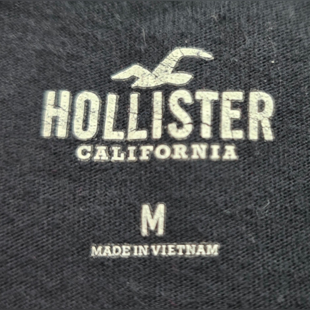 ✨Hollister Graphic Tee Southern California Logo Black Blue T-Shirt Size M Casual - Picture 3 of 4